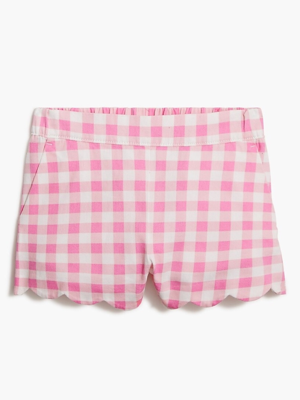 J crew girls crewcuts Pink Gingham Scallop Hem Shorts